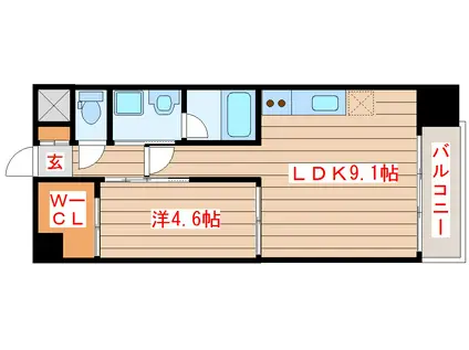 ヴィアーレ木ノ下二丁目(1LDK/7階)の間取り写真
