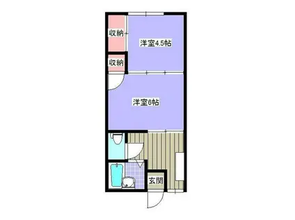 アメニティ・グッド・シー(2K/1階)の間取り写真