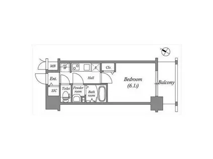 アドバンス神戸パーチェ(1K/10階)の間取り写真