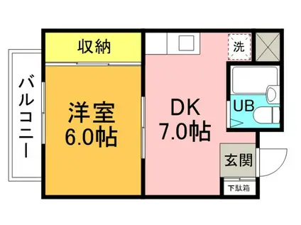 マンションニュー福助(1DK/3階)の間取り写真