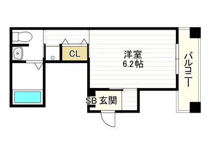 フォーラム此花四貫島(ワンルーム/6階)の間取り写真