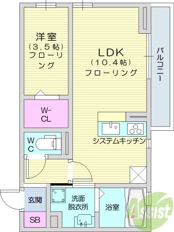 TRACE NAGAMACHIⅡ(1LDK/2階)の間取り写真