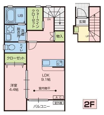 グリーンヒルズさくら通(1LDK/2階)の間取り写真