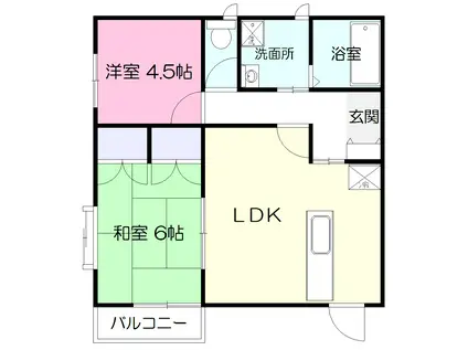 パイオニアヒルズ(2LDK/1階)の間取り写真