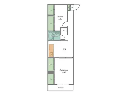 三恵ハウス(2DK/3階)の間取り写真