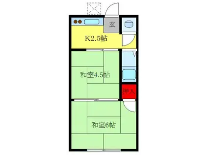 内田レジデンス(2K/2階)の間取り写真