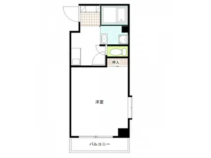福地産業西十日市ビル(ワンルーム/6階)の間取り写真