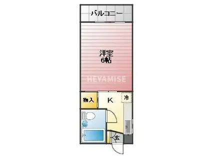ベルメゾン(1K/3階)の間取り写真