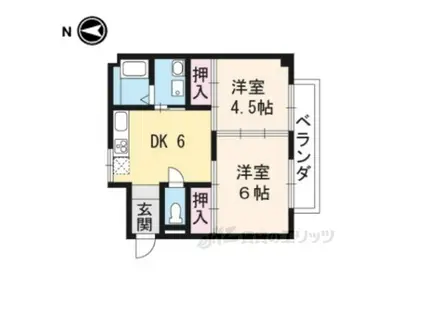 睦コーポ(2DK/2階)の間取り写真