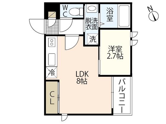REGALEST N.P 中広(1LDK/2階)の間取り写真