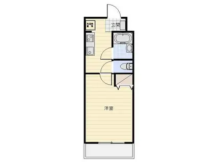 エザンス(1K/1階)の間取り写真