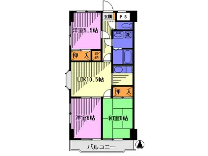 ルミエール戸田(3LDK/2階)の間取り写真