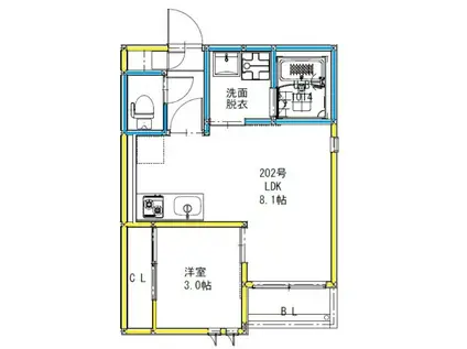 G-SMART横手(1LDK/2階)の間取り写真