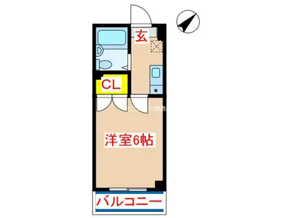 DESTINO(1K/2階)の間取り写真