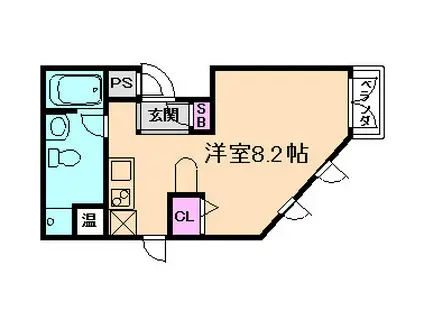 VARIEROYODO(ワンルーム/3階)の間取り写真
