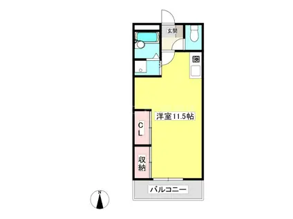 エデン中央本町(ワンルーム/2階)の間取り写真