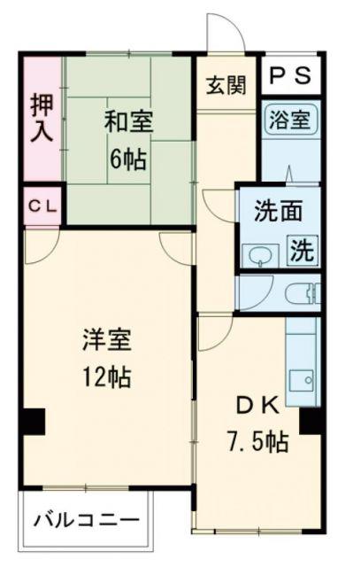 アルテメゾン2番館(2DK/1階)の間取り写真