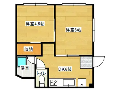 福島ビル(2DK/2階)の間取り写真