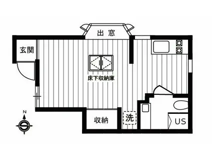 アーバンリゾート若林4(ワンルーム/1階)の間取り写真