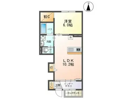 グレイス大槻(1LDK/1階)の間取り写真