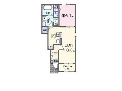 グラシアII(1LDK/1階)の間取り写真