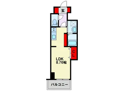 LEGEND113(ワンルーム/9階)の間取り写真