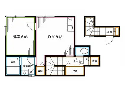 KE-HOUSE(1LDK/2階)の間取り写真