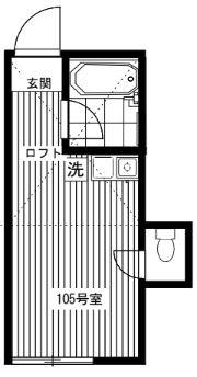 BDR横浜山手(ワンルーム/1階)の間取り写真