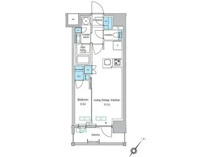 プレディアコート大森山王(1LDK/9階)の間取り写真