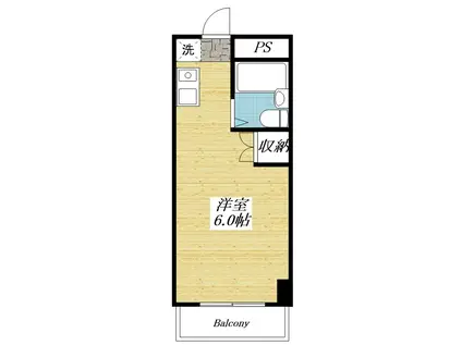 メゾンフローラル(ワンルーム/3階)の間取り写真