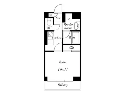 ALBA(1K/4階)の間取り写真
