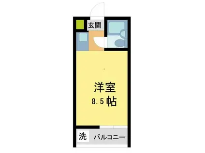 ドルム芦屋川(ワンルーム/2階)の間取り写真