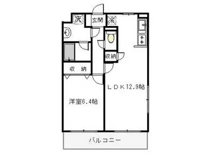 レスティア(1LDK/1階)の間取り写真