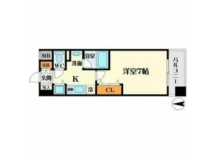 アーデン江坂(1K/10階)の間取り写真