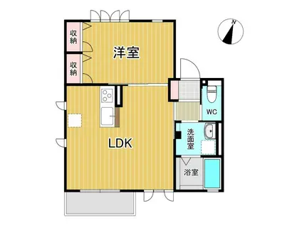 スマートハイツD(1LDK/1階)の間取り写真