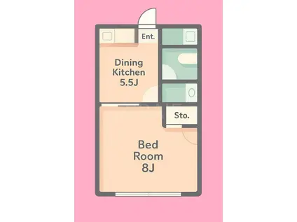 サンハウス相南(1DK/1階)の間取り写真