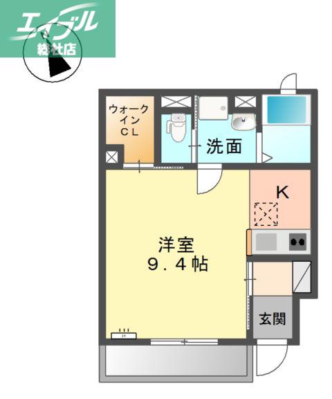 シトロン(ワンルーム/1階)の間取り写真