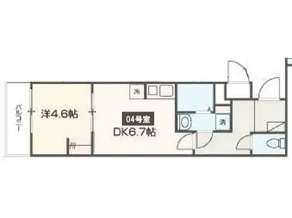 メルディアレジデンス梅屋敷(1DK/3階)の間取り写真