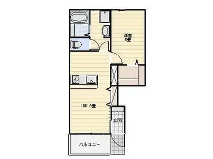 LOTUS三ヶ日(1LDK/1階)の間取り写真