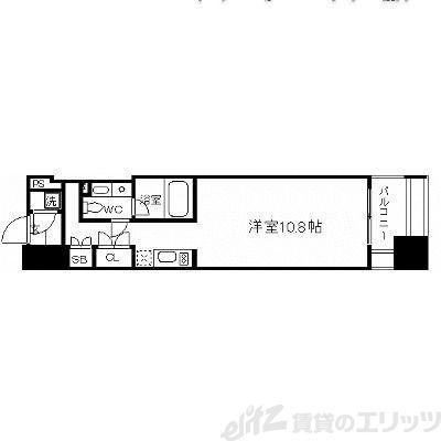 デュオン新大阪レジデンス(1K/7階)の間取り写真