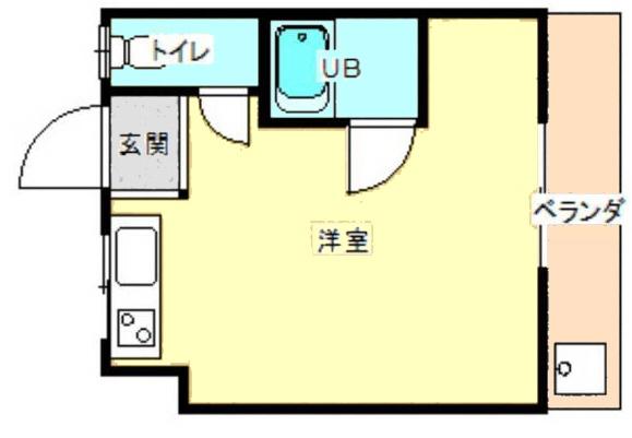 芳地ビル(ワンルーム/4階)の間取り写真