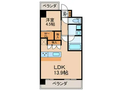 アーバネックス中崎町II(1LDK/7階)の間取り写真