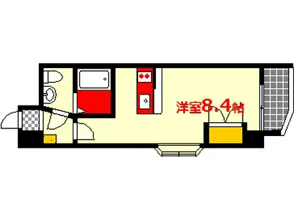 オリエントビル NO.76(ワンルーム/13階)の間取り写真