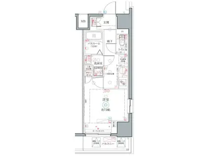 クレヴィスタ名駅南(1K/11階)の間取り写真