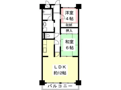 シャルマン平和(2LDK/3階)の間取り写真