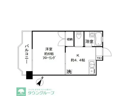 グランドパレス西千葉(1K/4階)の間取り写真