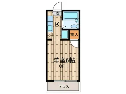 ベルフォーレ深沢(1K/1階)の間取り写真