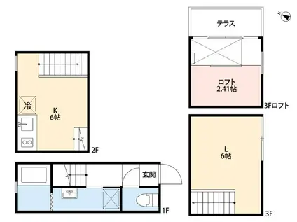 ハウス・カメアリ(1DK/1階)の間取り写真