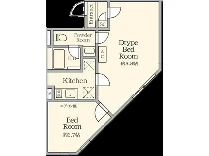 AGRCES北新宿II(1LDK/4階)の間取り写真