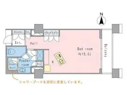 シティーフロントタワー(ワンルーム/6階)の間取り写真